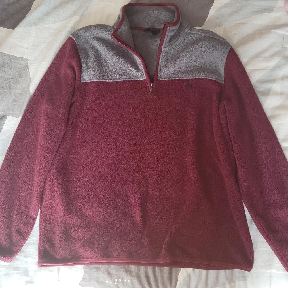 Brooks Brothers Mens Colorblock Quarter Zip Polar Fleece Pullover XXL